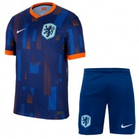 Echipament fotbal Olanda Tricou Deplasare European 2024 pentru copii maneca scurta (+ Pantaloni scurti)